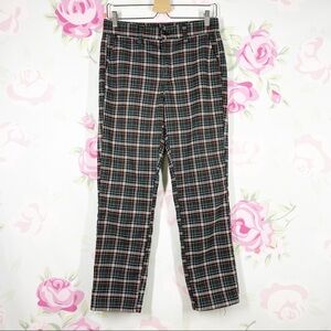 Americal Eagle Outfitters AEO Black Tartan Plaid High Rise Skinny Trousers 4